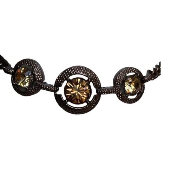 Givenchy Women's Three Crystals Copper Color Chain Bracelet - Picture 7 of 11